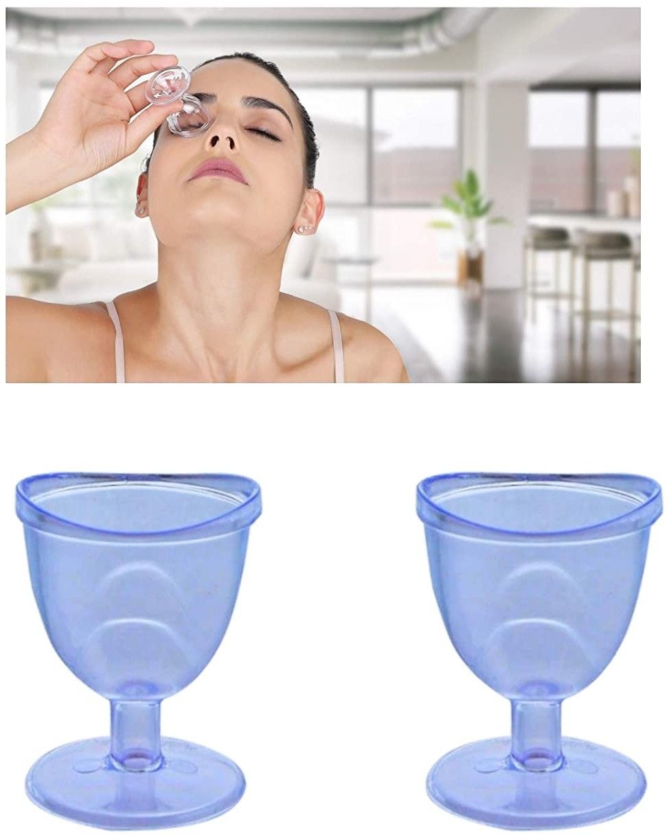crazygol Pack of 2 Plastic 2 Plastic Transparent Non Toxic Plastic Eye Wash Cup-picture-12