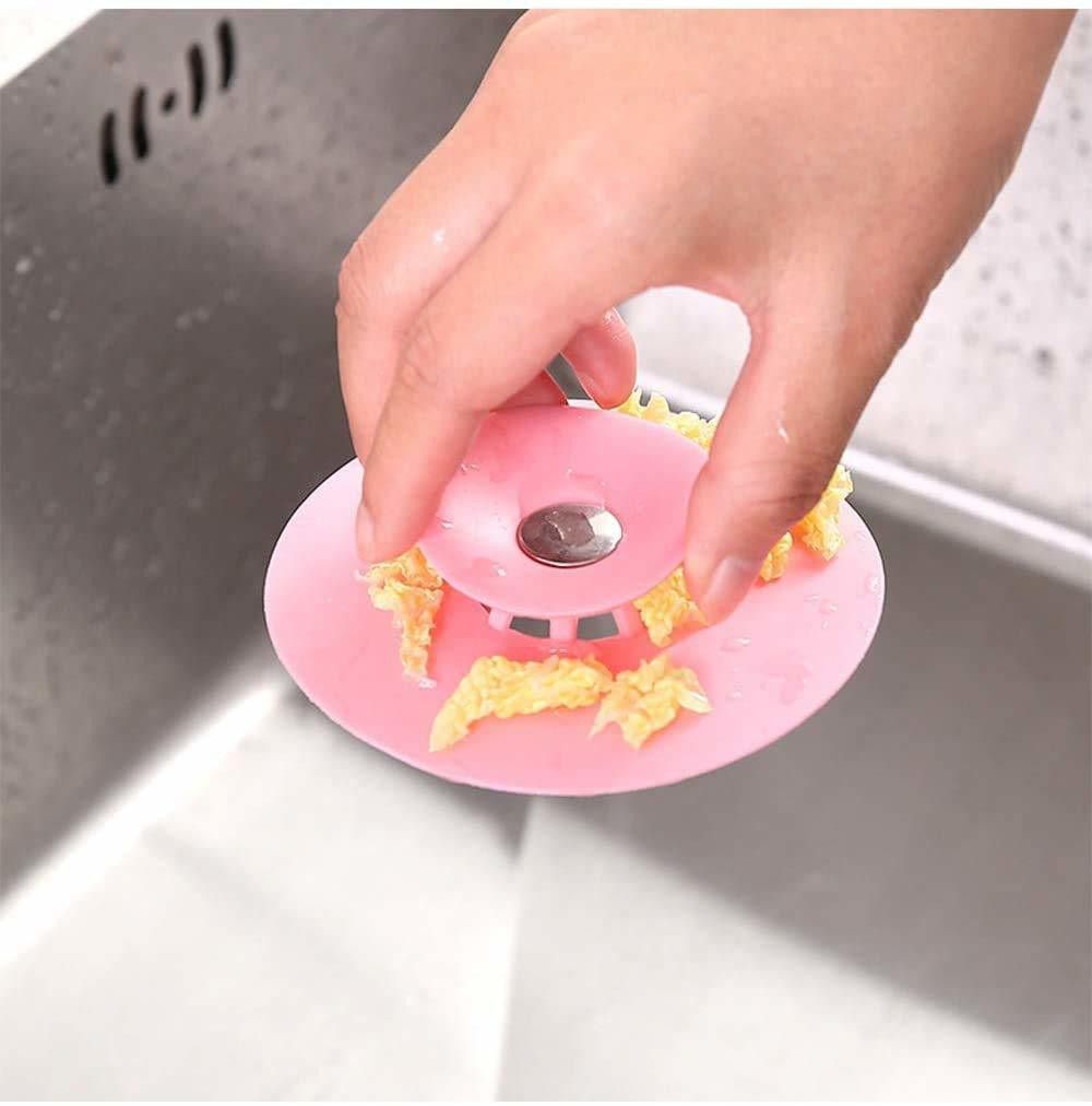 kitchexpo Silicone Drain Stopper/Strainer For Bathroom Shower Drain, Washbasin, Kitchen Sink, Bath Tubs | Silicone Drain Sealer, Filter, Hair Catcher For Bathroom & Kitchen Hair Wash Basin-picture-17