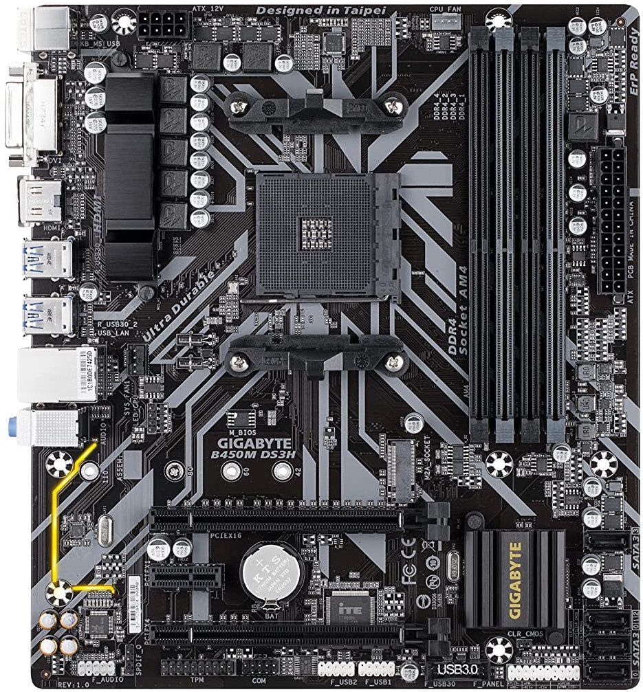 GIGABYTE B450M DS3H (AMD Ryzen AM4/M.2/HMDI/DVI/USB 3.1/DDR4/Micro ATX) AM4Socket Micro-ATX AMD B450 Chipset DDR4 Motherboard for Desktop-image-18