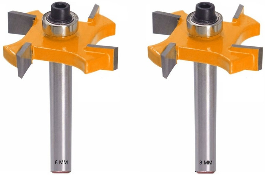 lieutenant Shank-8MM Rabbeting/Slot [Cut 10-MM][4-Teeth] Router Bit Set Of 2-Pcs. Rotary Bit Set image 1
