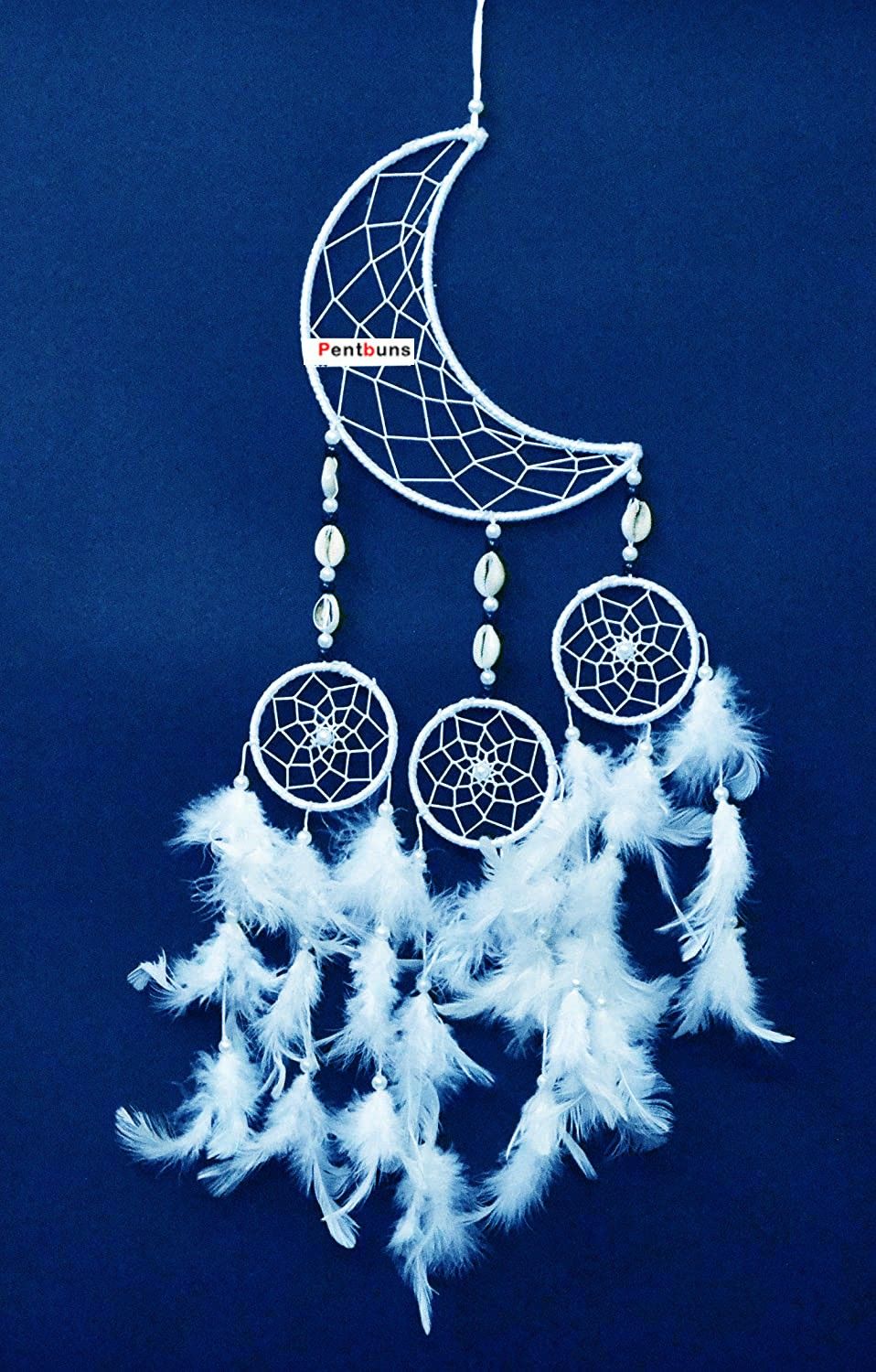 pentbuns Moon White DreamCatcher Feather Dream Catcher-picture-10