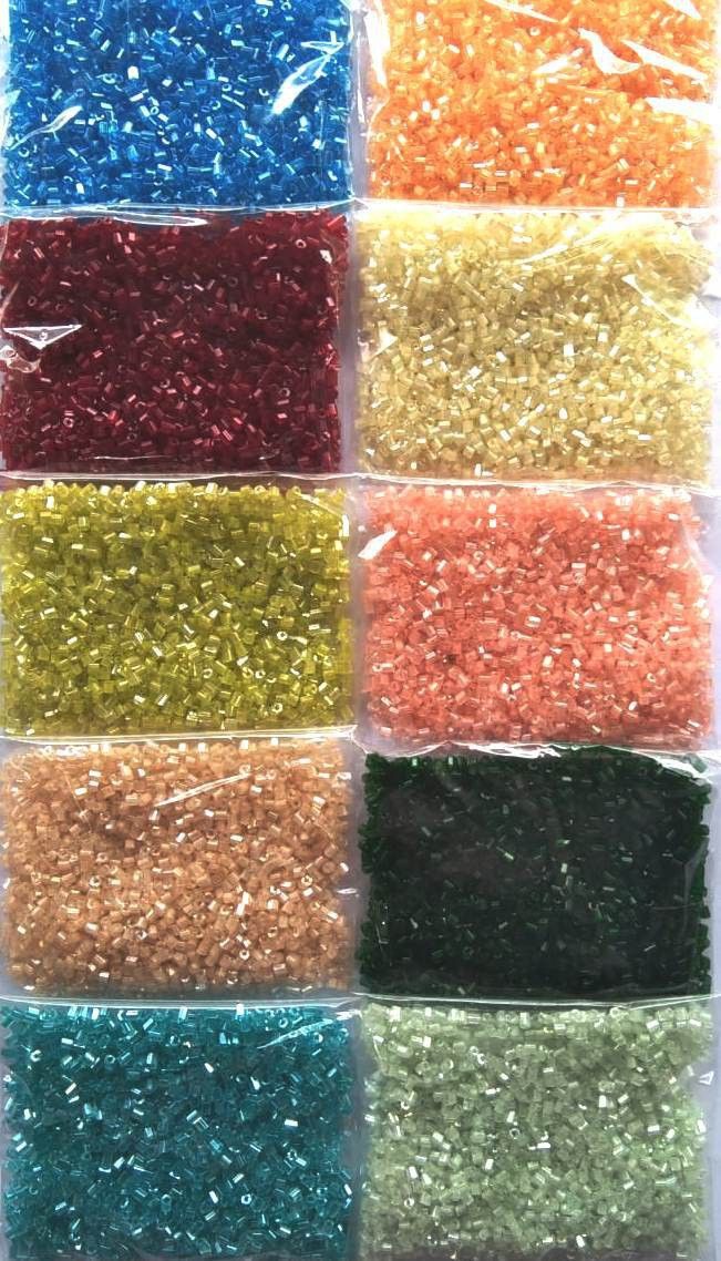 atifa 8/0 - 3mm glass cut seed beads for embroidery, craft,decoration and jewellery making (250gm,10 colours per colour 25 gm)-picture-27