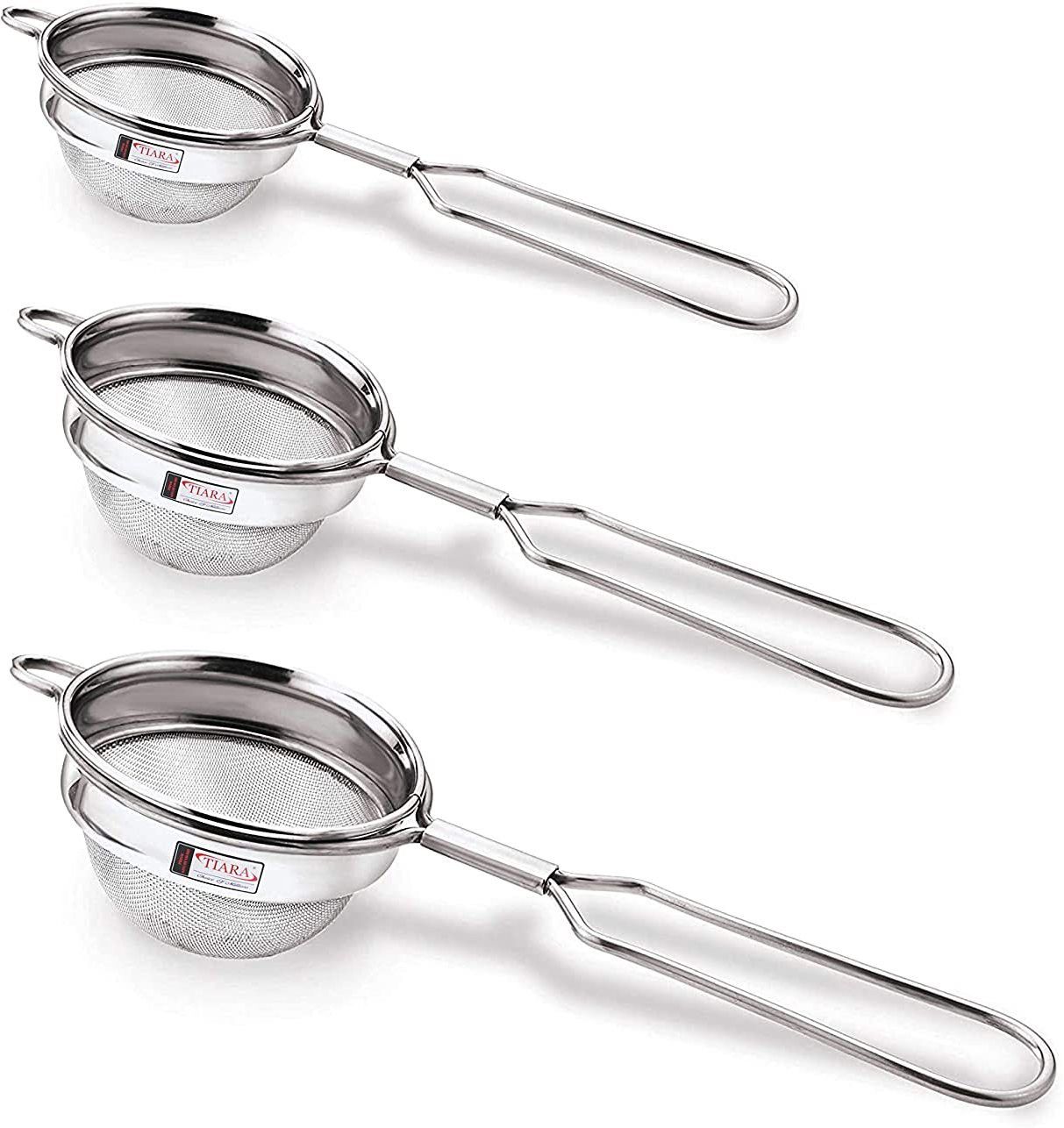 tiara 3PC Max Round Single Net Tea Coffee Stainless Steel (304 Steel Food Grade) Tea Strainer-picture-16
