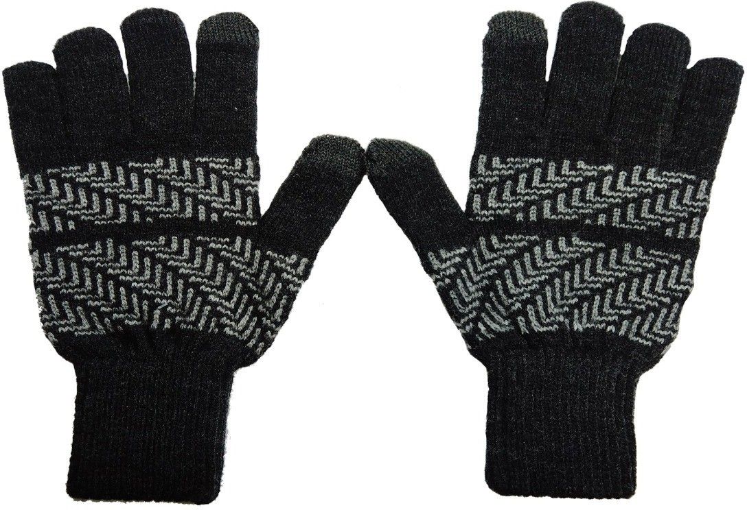 Self Design Winter Men Gloves-image-23