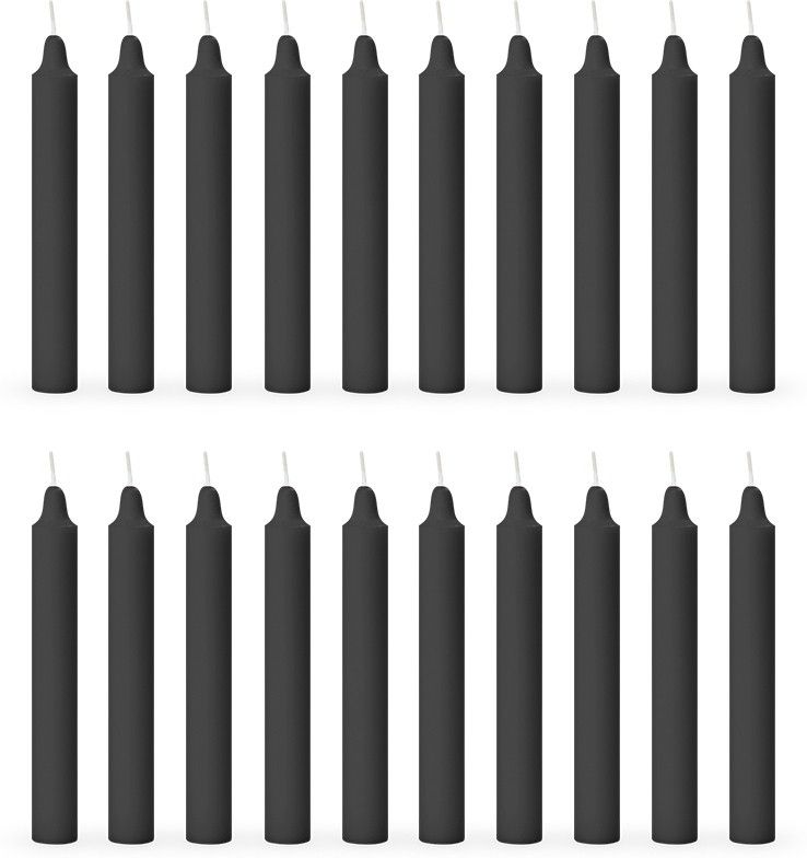 auradecor Pillar Candle Set Of 20 (Black) Candle-picture-17
