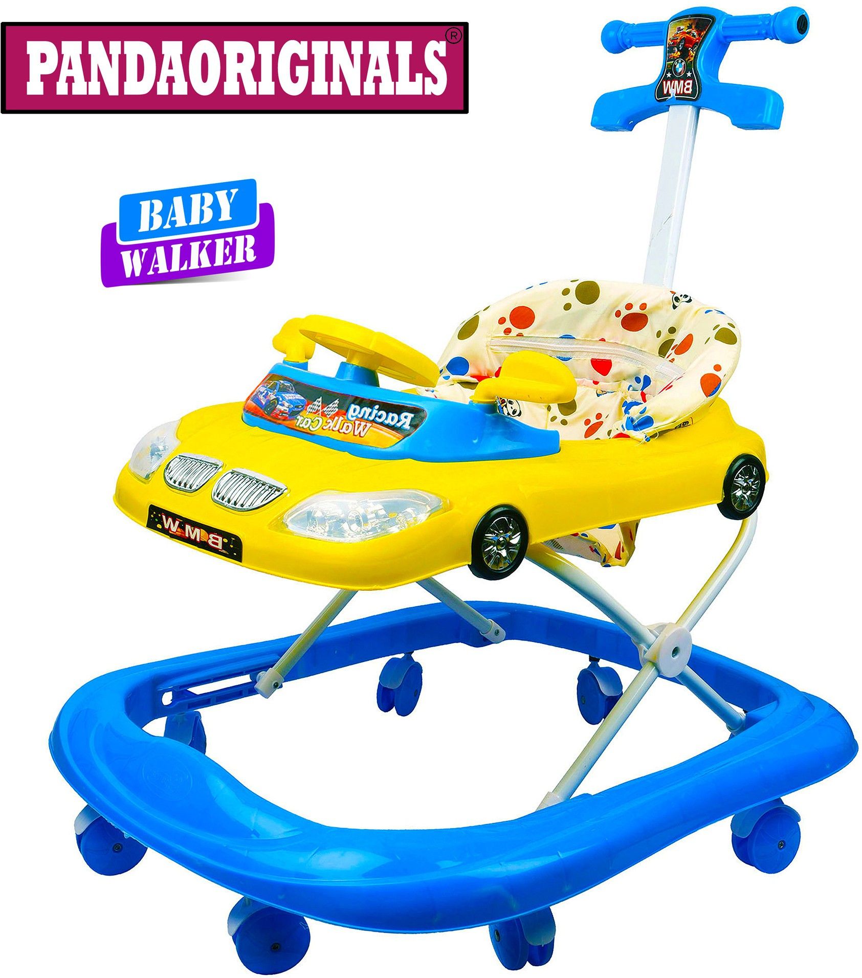 music and lights bmw blue Pram