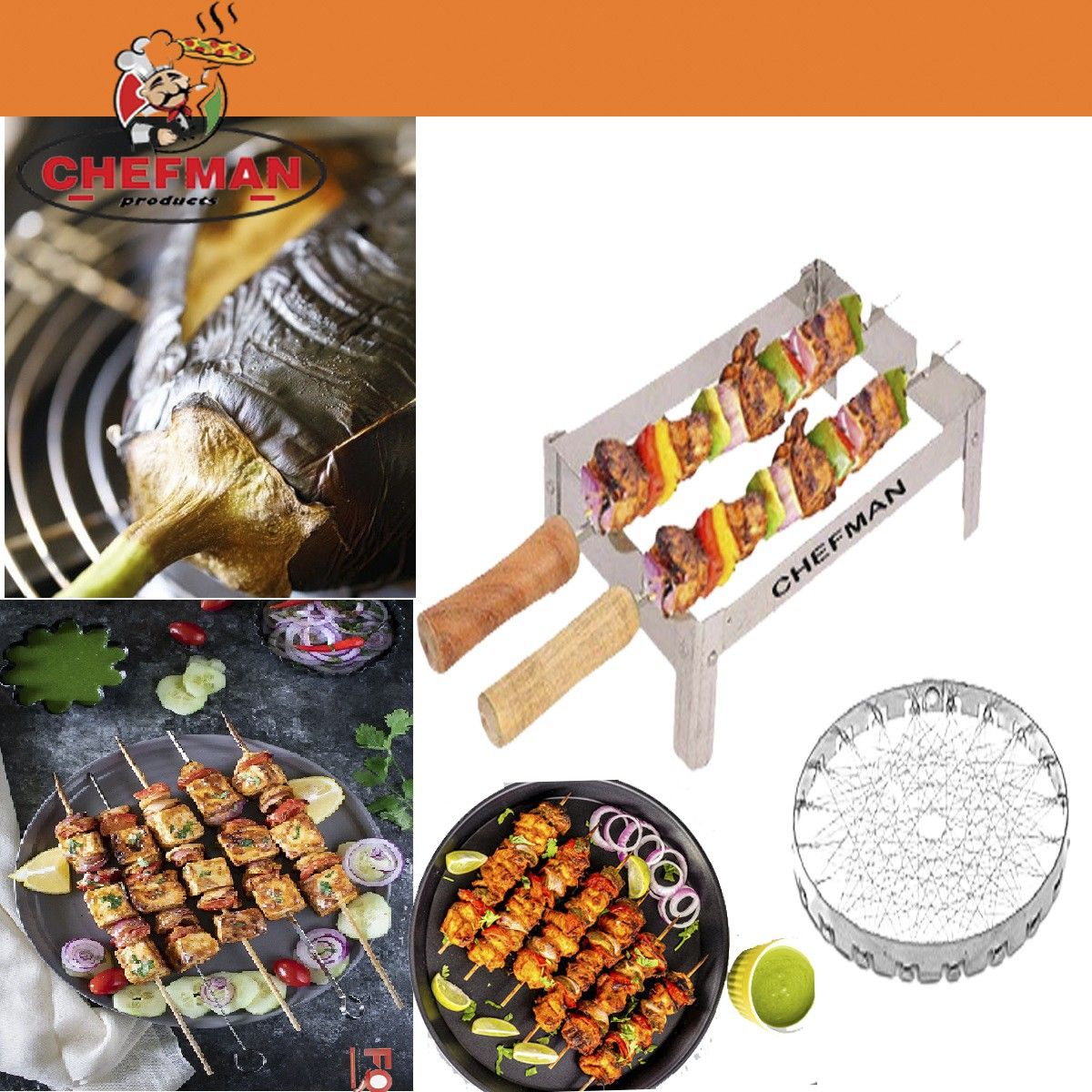 chhota Gas Mini, Portable Compact Barbeque Grill Tandoor Rib Roaster Grill Food Slicer-image-43