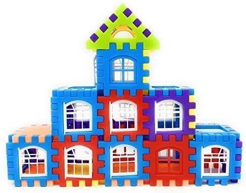 Multi Colored 72 Pcs + 35 Windows Mega Jumbo Happy Home House Building Block with Attractive Windows and Smooth Rounded Edges Blocks Game Fun (72 Pieces)-image-18
