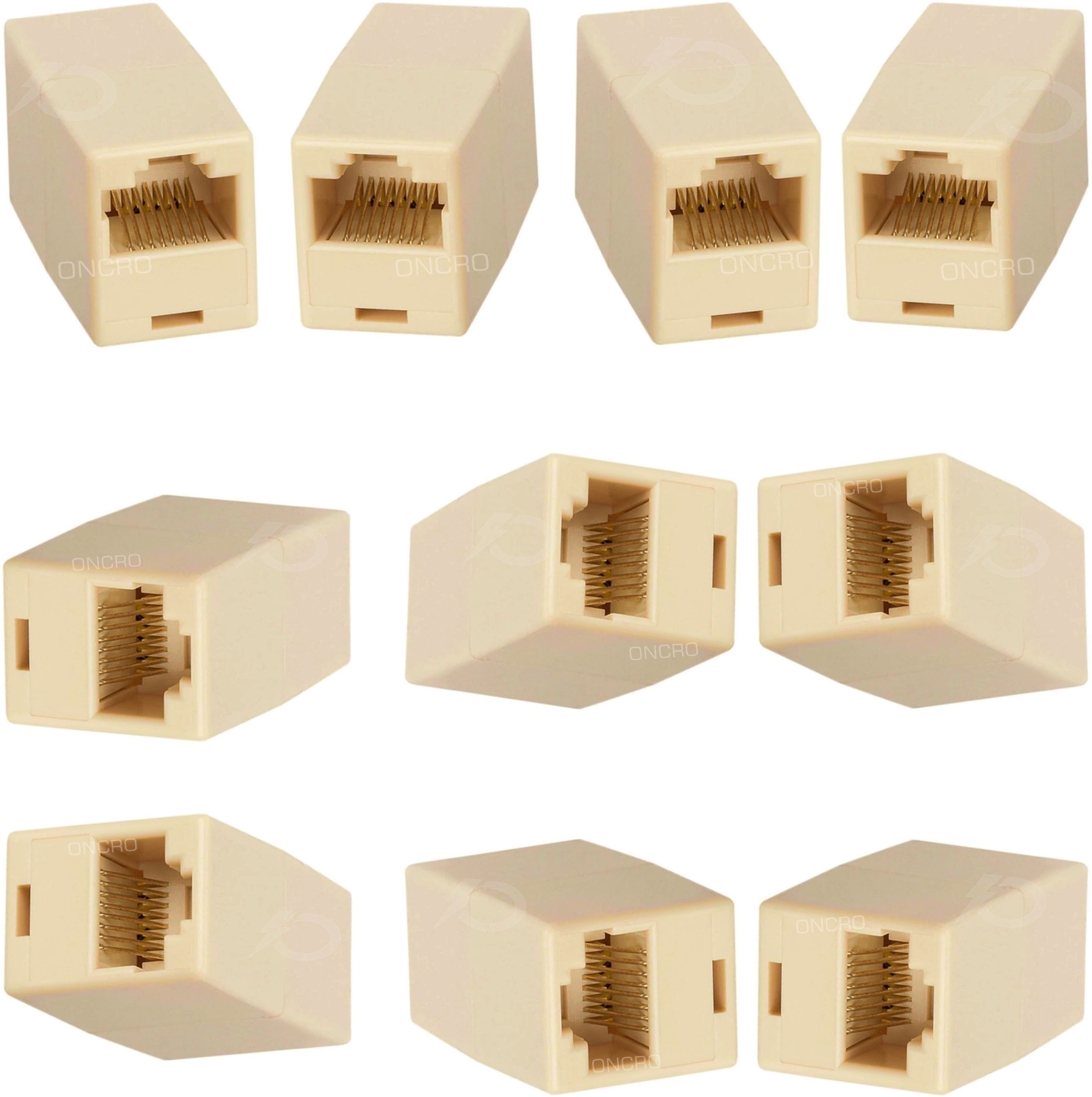 ONCRO Pack of 10 ethernet connectors, rj 45 jointer, rj45 connector female to female, rj45 adapter, lan cable jointer, RJ45 Coupler Plug Network Ethernet LAN 8p8c Cat7 Cat6 Cat5e Cable Joiner Lan Adapter-image-19