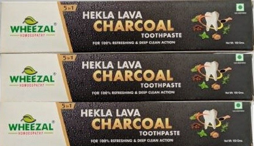 wheezal 5 IN 1 HEKLA LAVA CHARCOAL TOOTHPASTE [PACK OF 3][100 GMS x 3] Toothpaste-picture-27