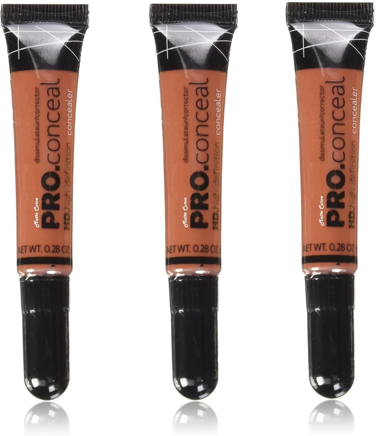 matte curve Pro HD High Definition Color Corrector Concealer pack of 3 Concealer image 1