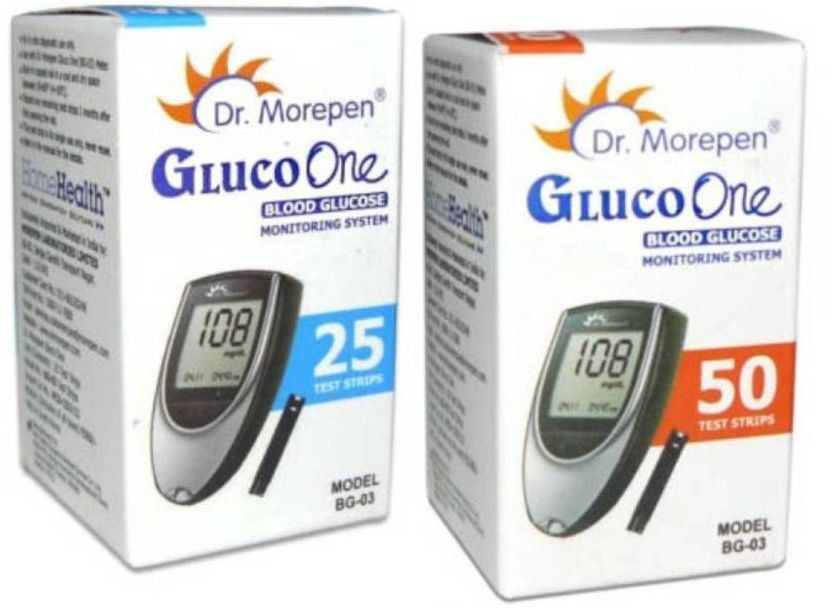 Dr. Morepen 25+50 Test strips 75 Glucometer Strips-picture-42