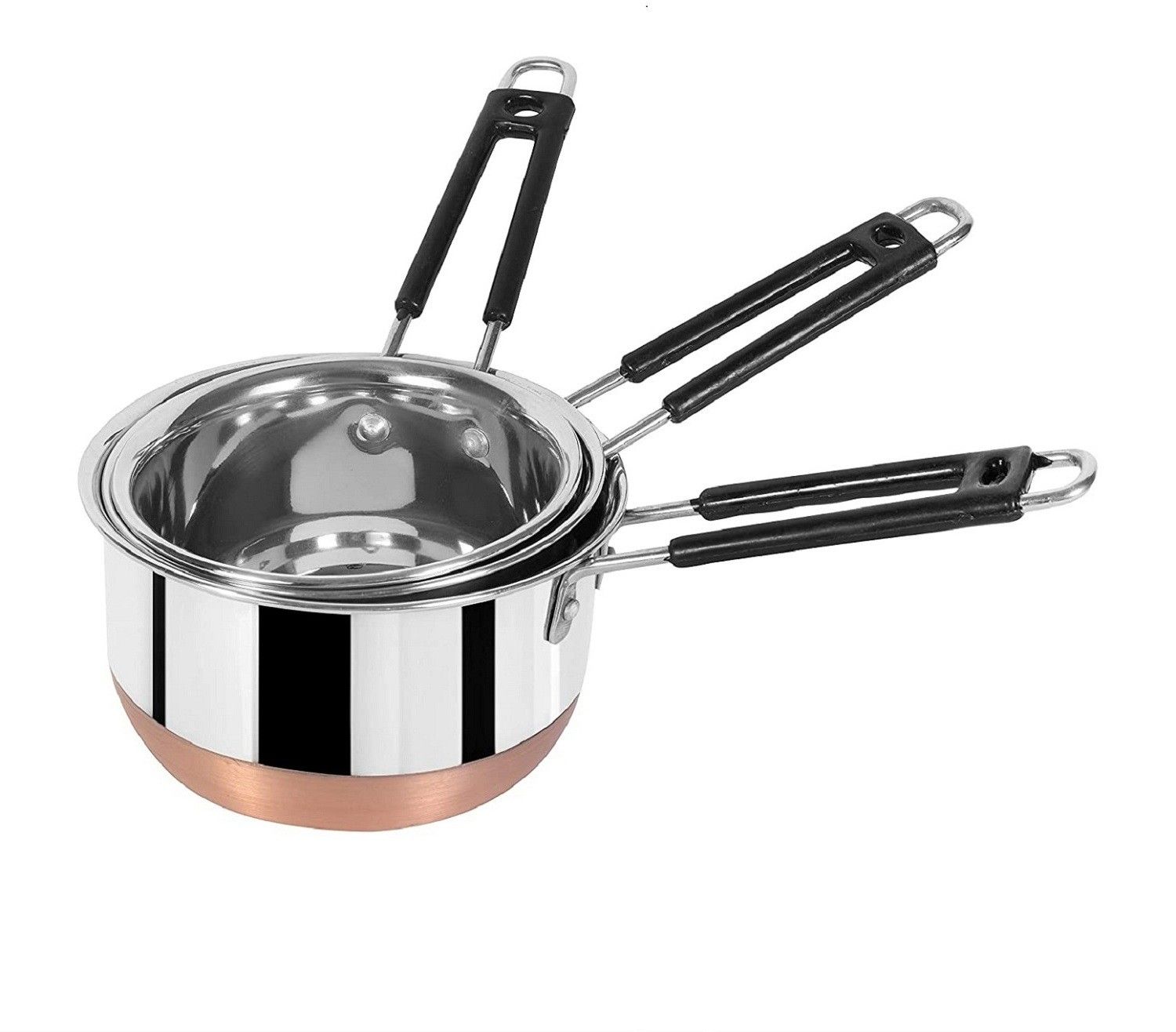 Stainless Steel Serving Bowl Stainless Steel Copper bottom Sauce Pan / MILK PAN / TEA PAN 3 pcs COMBO SET Capacity:- 1, 1.5, 2 Liter Sauce Pan 15.5 cm, 17 cm, 19 cm diameter Sauce Pan 15.5 cm, 17 cm, 19 cm diameter 1 L, 1.5 L, 2 L capacity-image-39