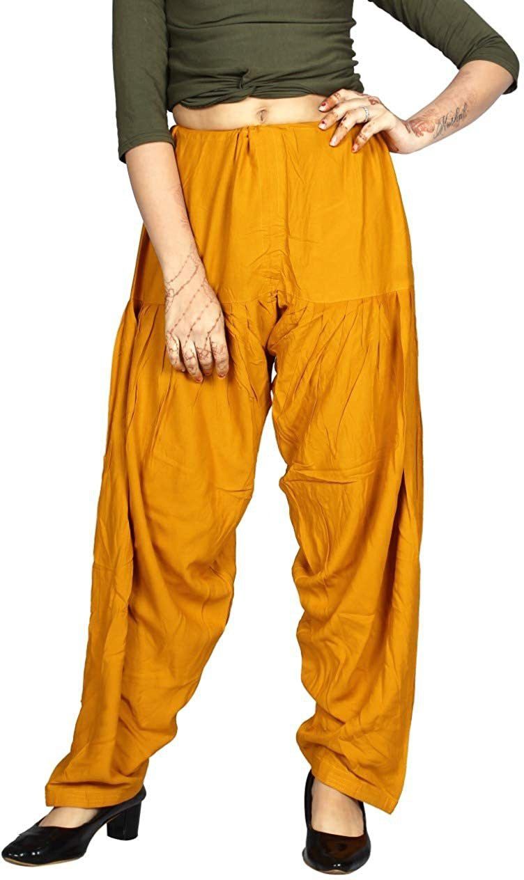 srisaras Cotton Linen Blend Solid Women ["Yellow"] Salwar-picture-17