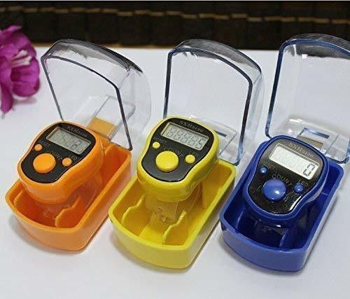 Digital Finger Rotating Prayer Beads with led light,Digital tally Counter Islamic Muslim Buddha Hindu mala Mantra jap [Multi Colour-3 Piece] Digital Tally Counter-image-1
