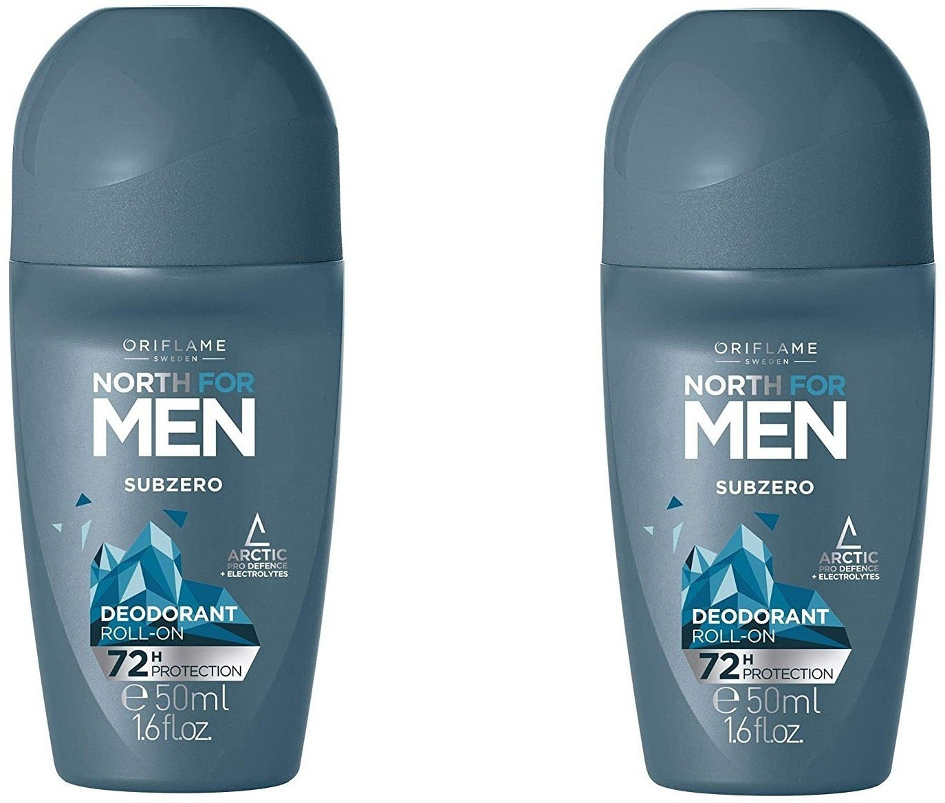 oriflame sweden North For Men Subzero Deodorant Roll-on 72 hour protection 50ml (pack of 2) Deodorant Roll-on - For Men image 1