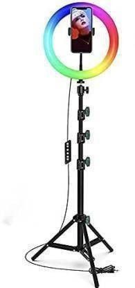 Meraki Wonder 10" Selfie RGB Ring Light with Tripod Stand LED Dimmable with 21 Colours and Shutter for Live Stream Ring Flash-image-16