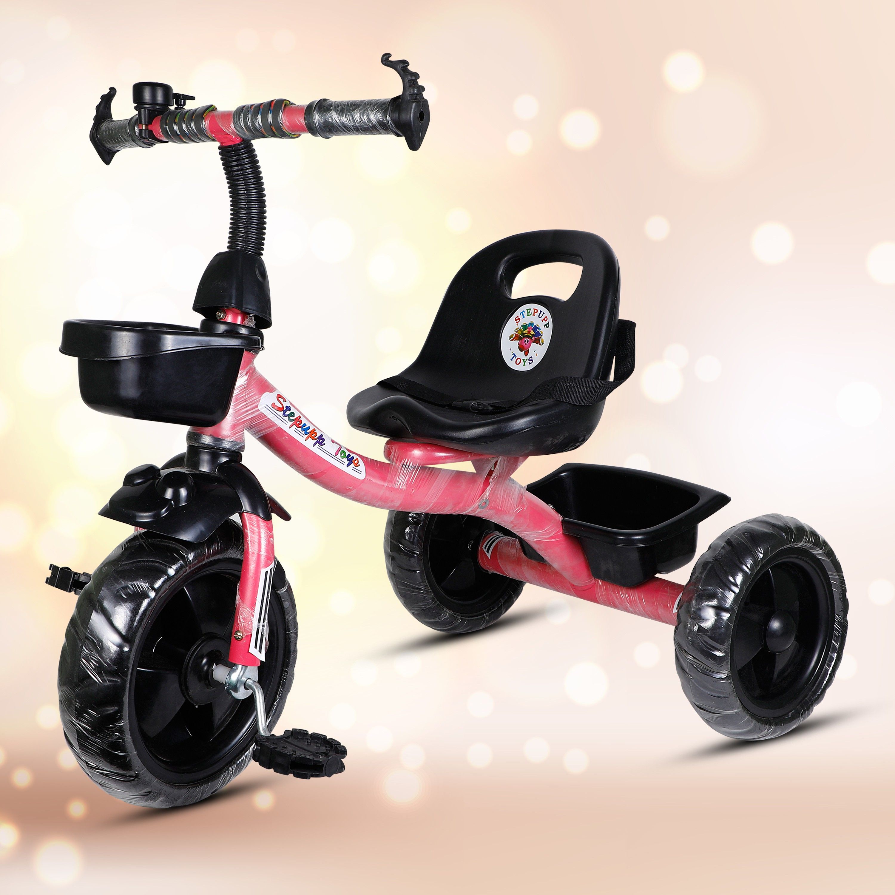 stepupp grow STEPUP GROW BABY TRICYCLE WITH BASKET PINK COLOUR FOR KIDS STP G FRONT AND BACK BASKET PINK COLOR-1 Tricycle-picture-12