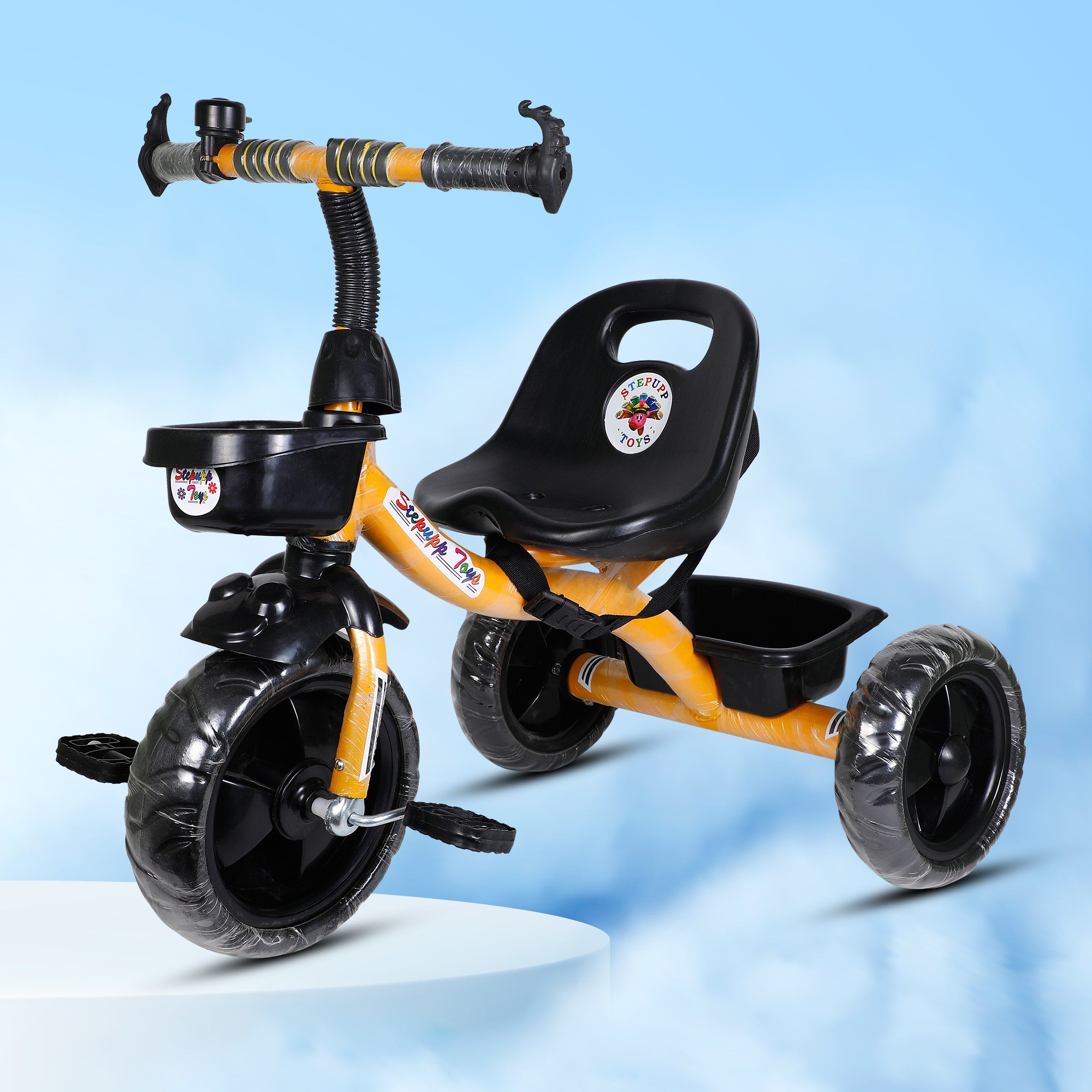 BABY TRICYCLE FOR KIDS WITH FRONT AND BACK BASKET YELLOW COLOUR KIDS TRICYCLE RECOMMENDED TRICYCLE FOR BABY GIRL OR TRICYCLE FOR BABY BOY OR TRICYCLE FOR TODDLER GIRL OR TRICYCLE FOR TODDLER BOY RECOMMENDED FOR TODDLER 1,2,3,4,5 YEAR CHILDREN TRICYCLE FOR KIDS STP G FRONT AND BACK BASKET YELLOW COLOR FOR KIDS-12 Tricycle-image-35