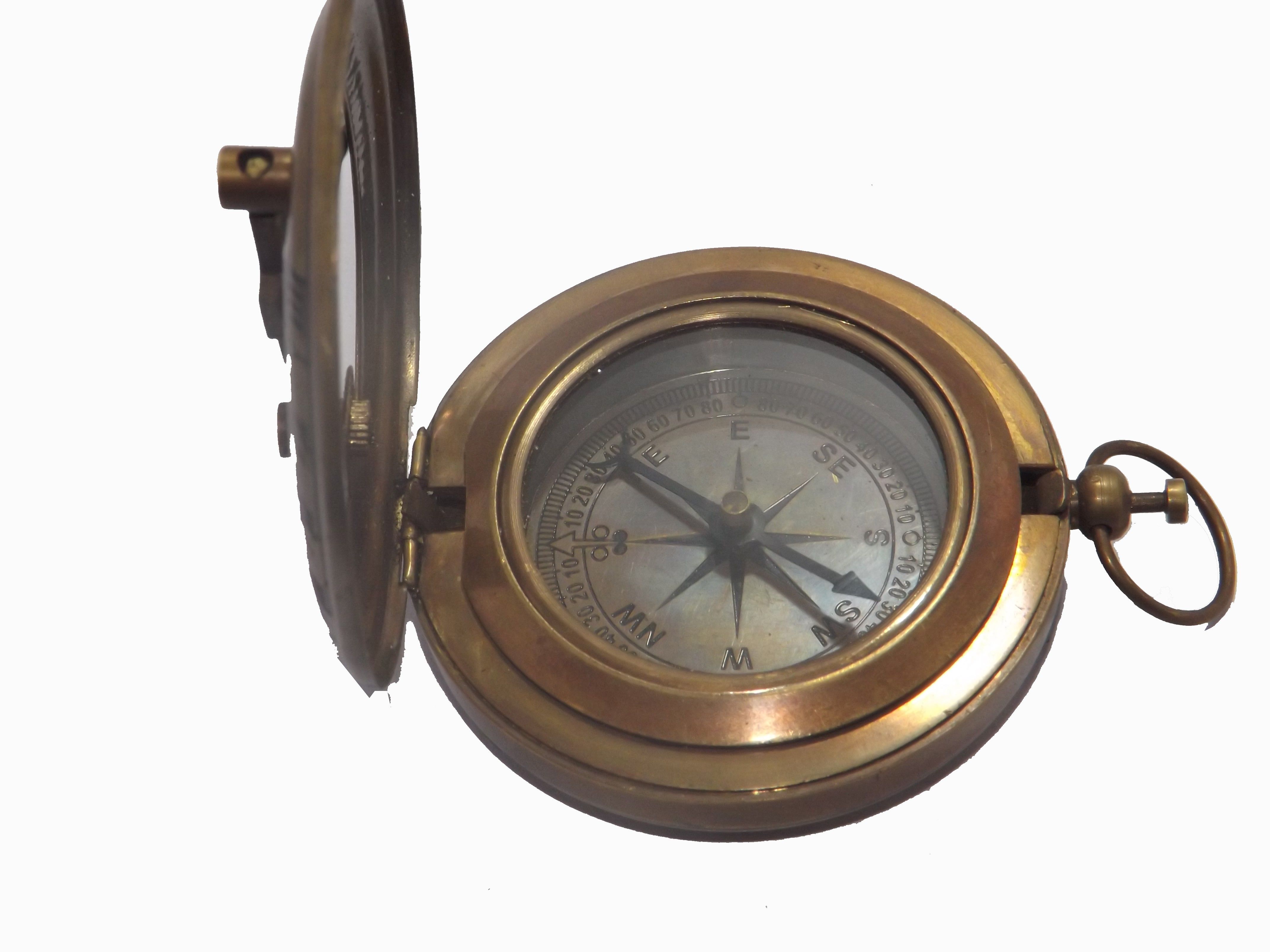 simrah SUNDIAL MAGNETIC COMPASS BRASS 2 INCH Compass (Gold) Compass-picture-47