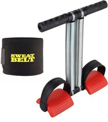 shopeleven Multipurpose Tummy Trimme Toner with Fat Burner Sweatbe;t Belt Workout Fitness Accessory Kit Kit-picture-45
