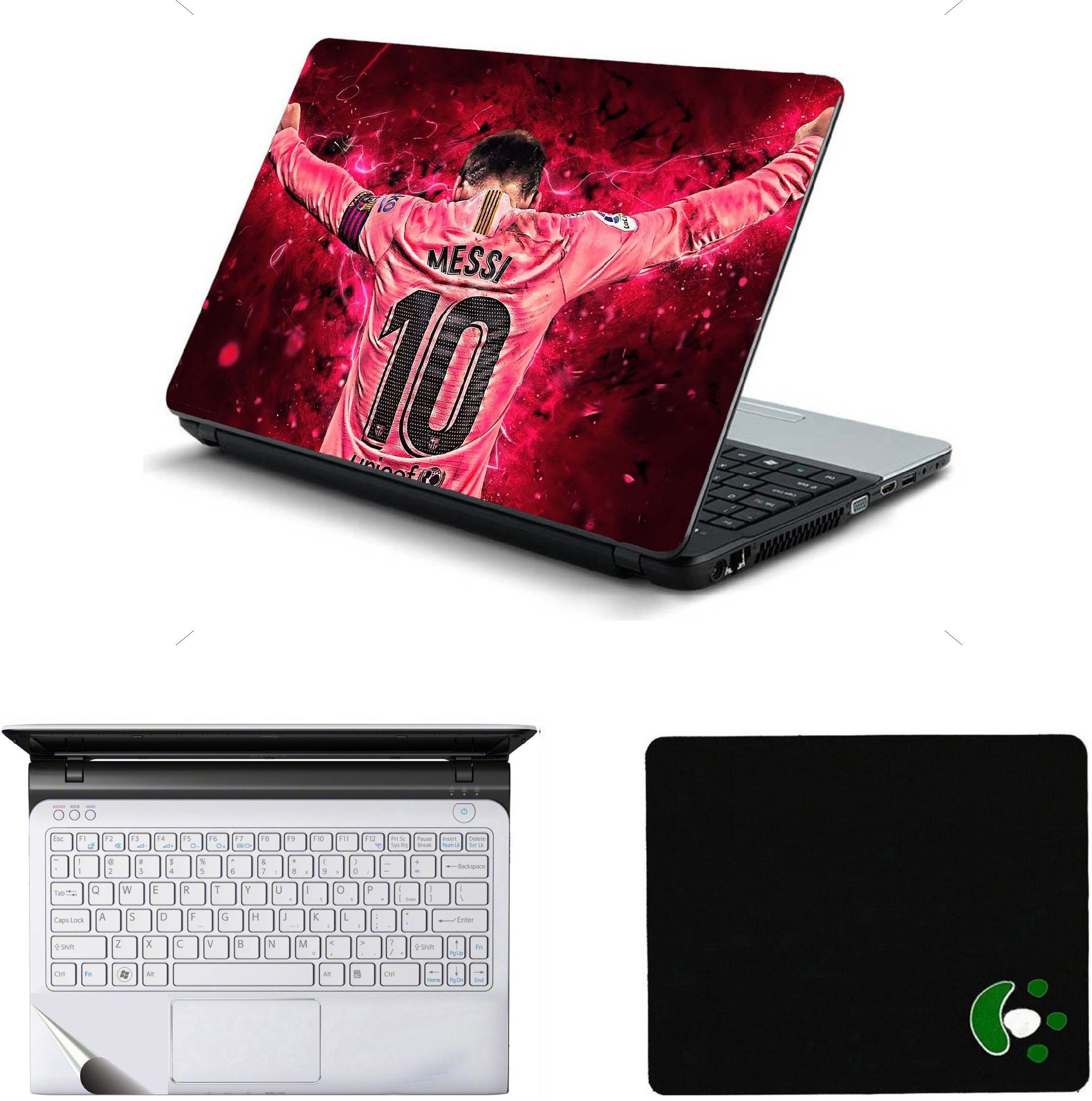 Mitram 3in1 Laptop Accessories Combo 15.6 Inch Messi Backside laptop Skins Stickers, Mouse Pad and Palmrest Skin for HP-DELL-Lenovo-Asus-Acer Laptops || Notebooks Combo Set-image-42