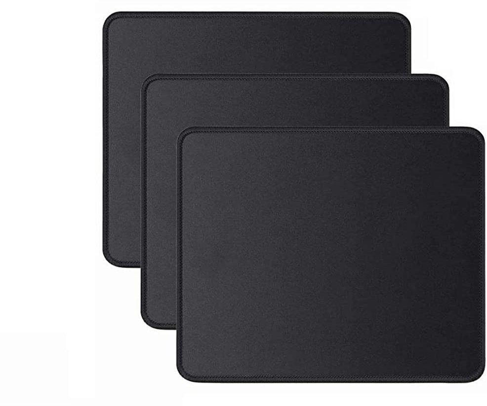 LipiWorld Mouse Pad with Stitched Edge, Premium-Textured Mouse Mat, Non-Slip Rubber Base, Water Resistance Coating Gaming Mousepad for Laptop, Desktop (Pack-3 250mmx210mmx2mm) Mousepad-image-1