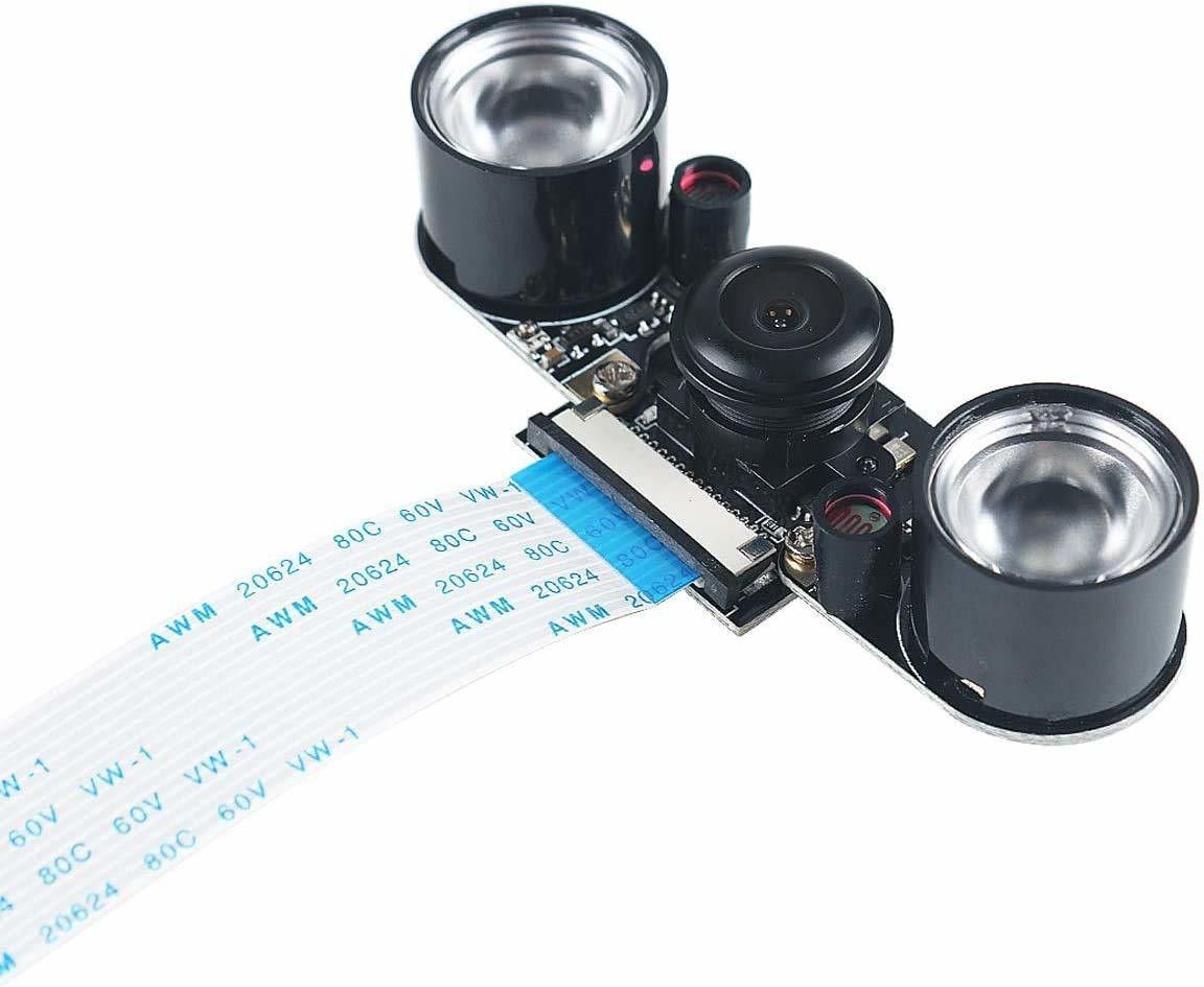 iduino Raspberry Pi 4 Camera Night Vision Camera Adjustable-Focus Module 5MP HD Webcam Video Wide Angle Fisheye Lens OV5647 Video 1080p for Raspberry Pi 3B/3B+ and Pi 2B B+ 4B Plus Electronic Components Electronic Hobby Kit-picture-15