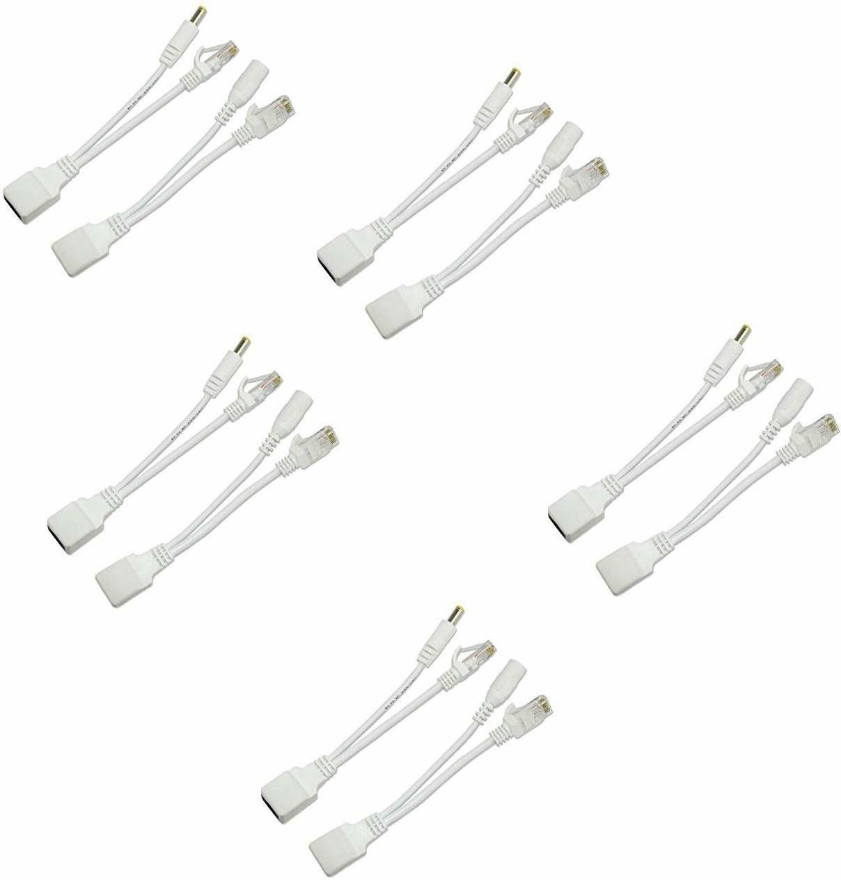 LipiWorld Power Over Ethernet PoE Injector Splitter Adapter PoE Cables (5 PCS) Lan Adapter-image-34