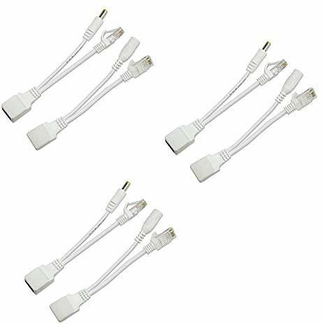 LipiWorld Power Over Ethernet PoE Injector Splitter Adapter PoE Cables (3 PCS) Lan Adapter