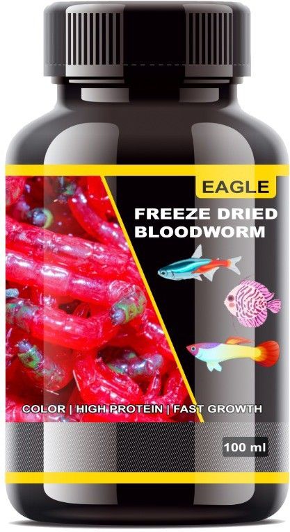 Freeze Dried Blood Worm 100ML | Color & High Protein 0.1 kg Dry Adult, New Born, Senior, Young Fish Food-image-48