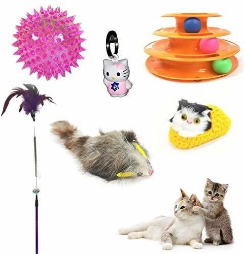 rvpaws Cat Toys Kitten Toys Premium Combo - Cartoon Bell, Cat Stick, Led Ball, Plush Mouse Toy, Cat in Socks Soft Toy Nylon Chew Toy For Cat-picture-38