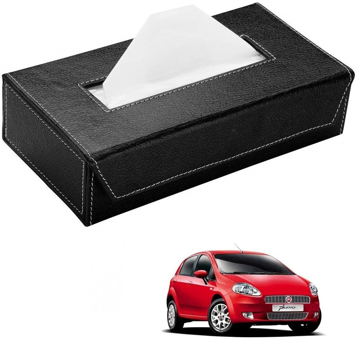 Car Tissue Box Paper Tissue Holder Black with 200 Sheets(100 Pulls) For Fiat Punto Vehicle Tissue Dispenser-image-31