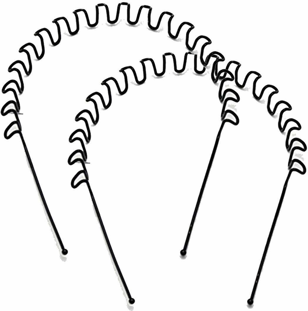 Zigzag Headband For Unisex Wavy Hair Band For Boys And Girls ,Black Metal Zig Zag Wave Hairband - Unisex (Pack of 2) Hair Band-image-24