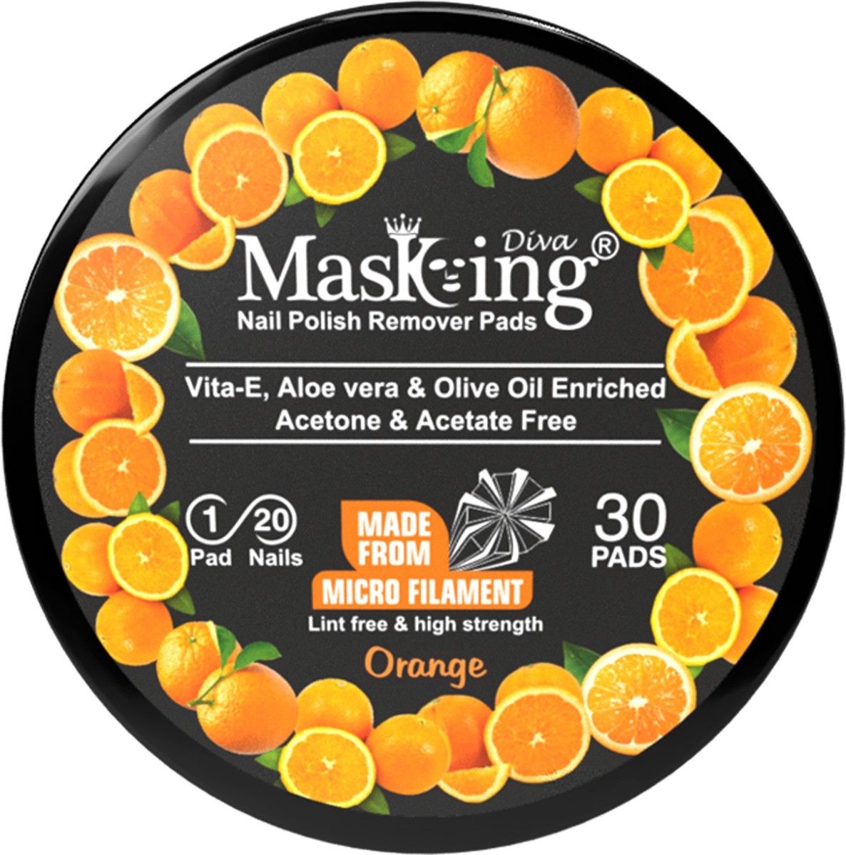 Nail Polish Remover Wipe Tissue Wet Round Pads (Orange) Pack of 01