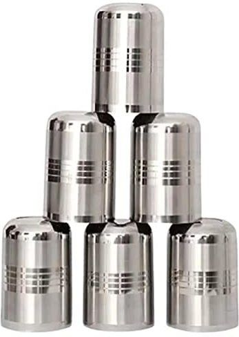 (Pack of 6) MULTIPURPOSE STAINLESS STEEL ( EACH GLASS CAPACITY OF 350 ML ) Glass Set Water/Juice Glass