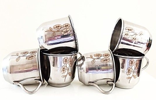 anixa creation Pack of 6 Stainless Steel 6 Stainless Steel Tea Steel Cup ,Tea ,Ideal for Serving Coffee and Tea Stainless steel Finish Payali Set,Mini Cup Set-picture-16