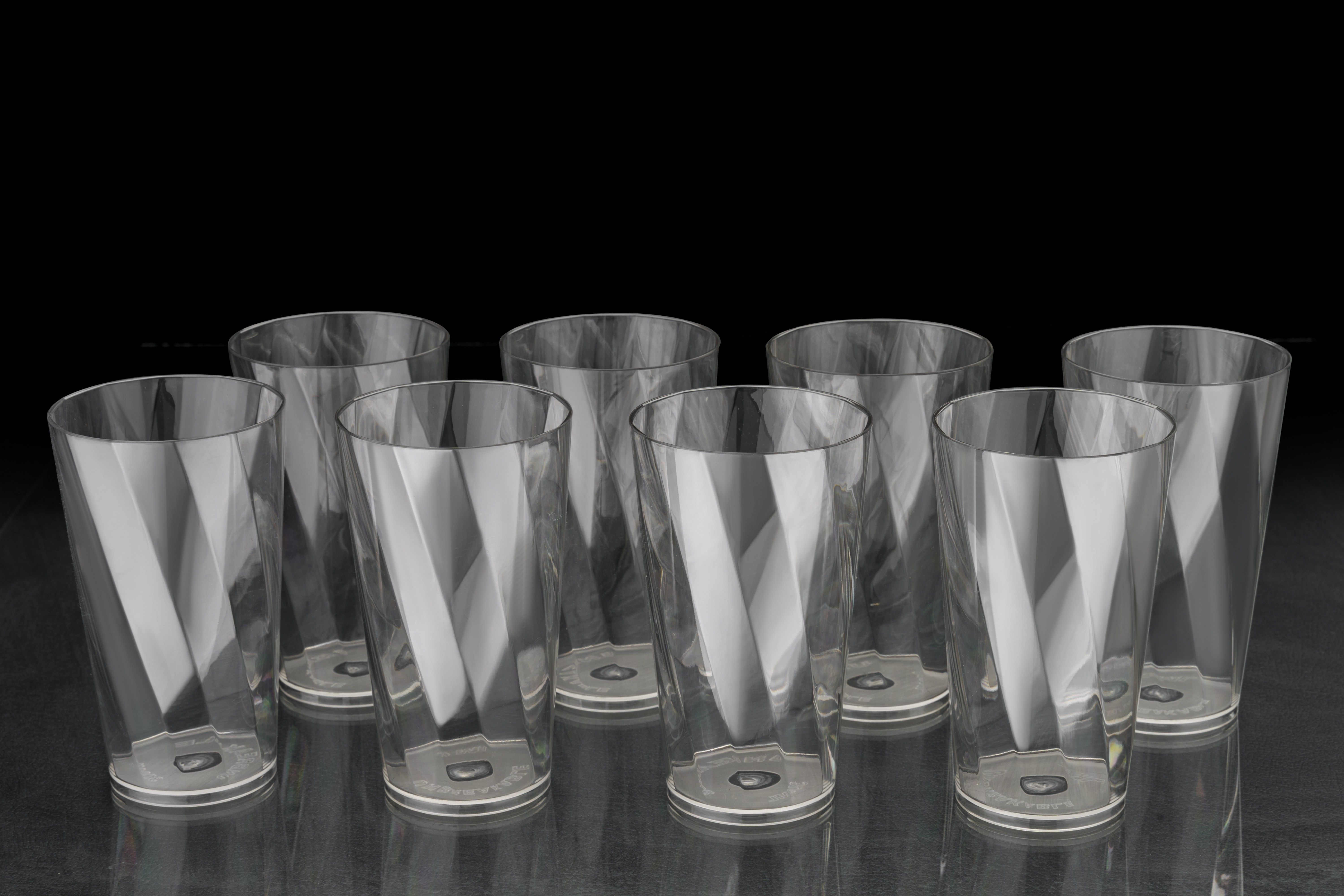 nexium (Pack of 8) Twisted Shape Unbreakable Plastic Water Glasses TRANSPARENT Glass Set Water/Juice Glass-picture-0