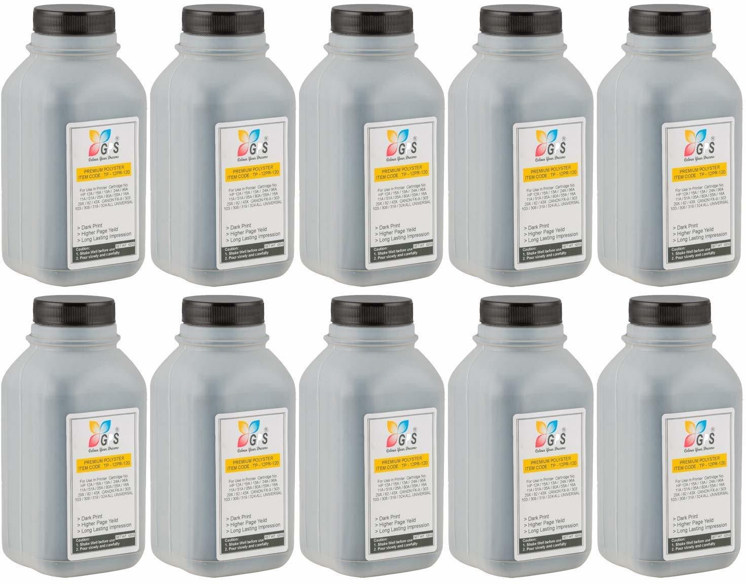 GPS Colour Your Dreams (100GM) 12A / 15A / 13A / 24A / 96A / 42A / 38A / 39A / 45A / 45X / 11A / 51A / 05A / 80A / 55A / 16A / 29X / 82 / 43X / Canon FX – 9 / 303 / 103 / 308 / 319 / 324 All Universal Pack Of 10 With Nozlle 100Gm Each.Bottle Black Ink Toner Powder-image-30