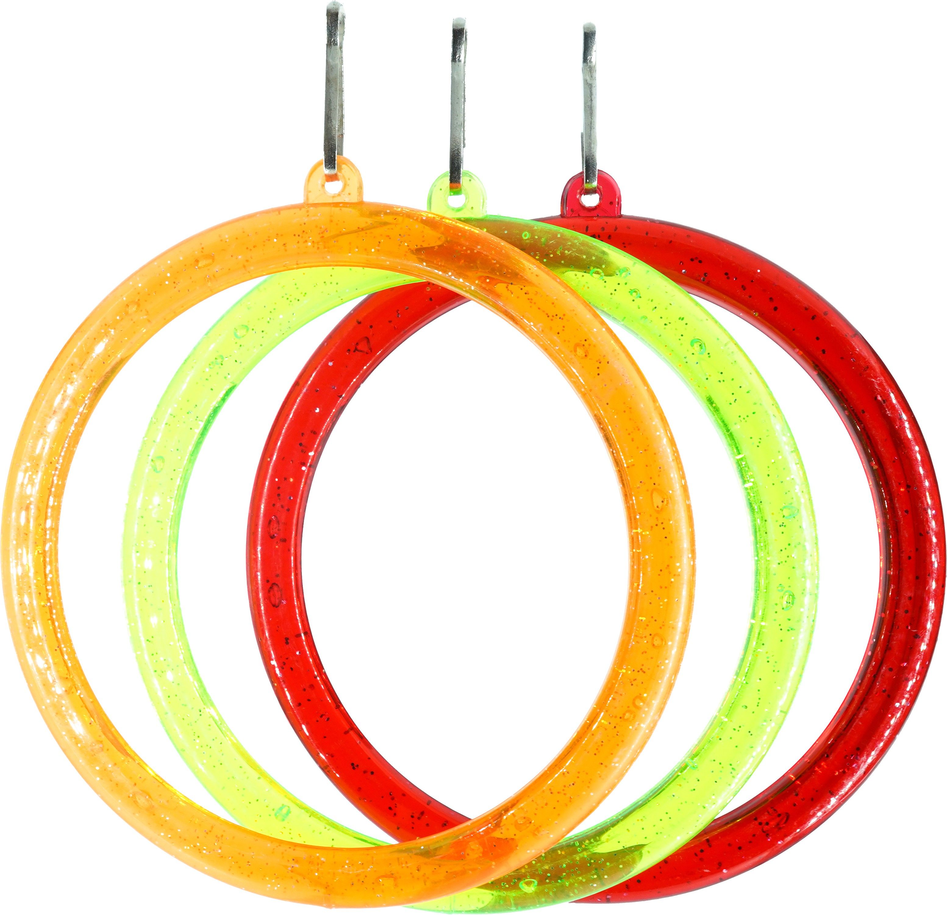 buraq Interactive Playful Bird Hanging Ring Classic Accessories Resting Perch Swing Circle Bird Toy Plastic Chew Toy for Bird Cockatiel, Lovebird, Budgerigar, Finch . ( Color May vary ) Pack of 3 Plastic Training Aid For Bird-picture-27