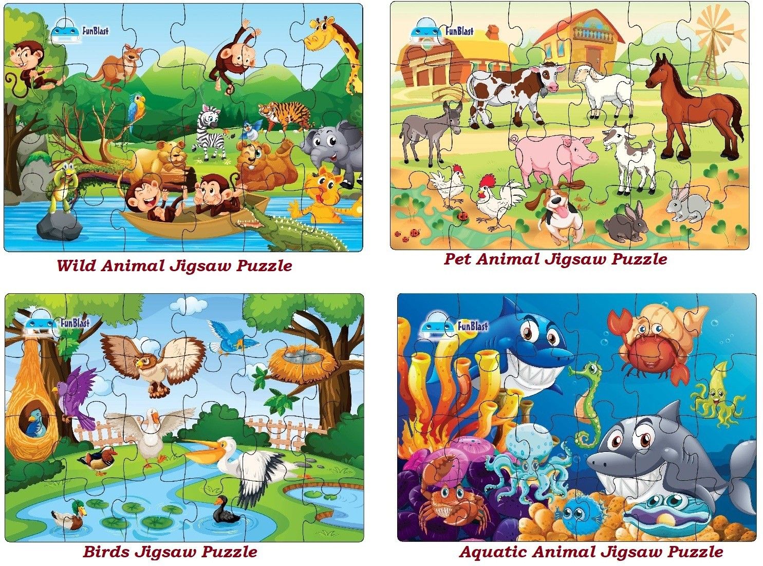Kids Puzzles for Kids, Animal and Birds Jigsaw Floor Puzzle for Kids of Age 3+ Years, Set of 4 - 96 Pcs Puzzle (Size 30X22 cm)-image-17
