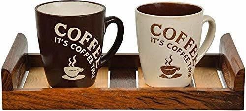 Wooden Decorative Serving Tray | Small Tray | Tray for 2 cups | Breakfast Tray | Tray for Tea | Multipurpose Tray Tray-image-34