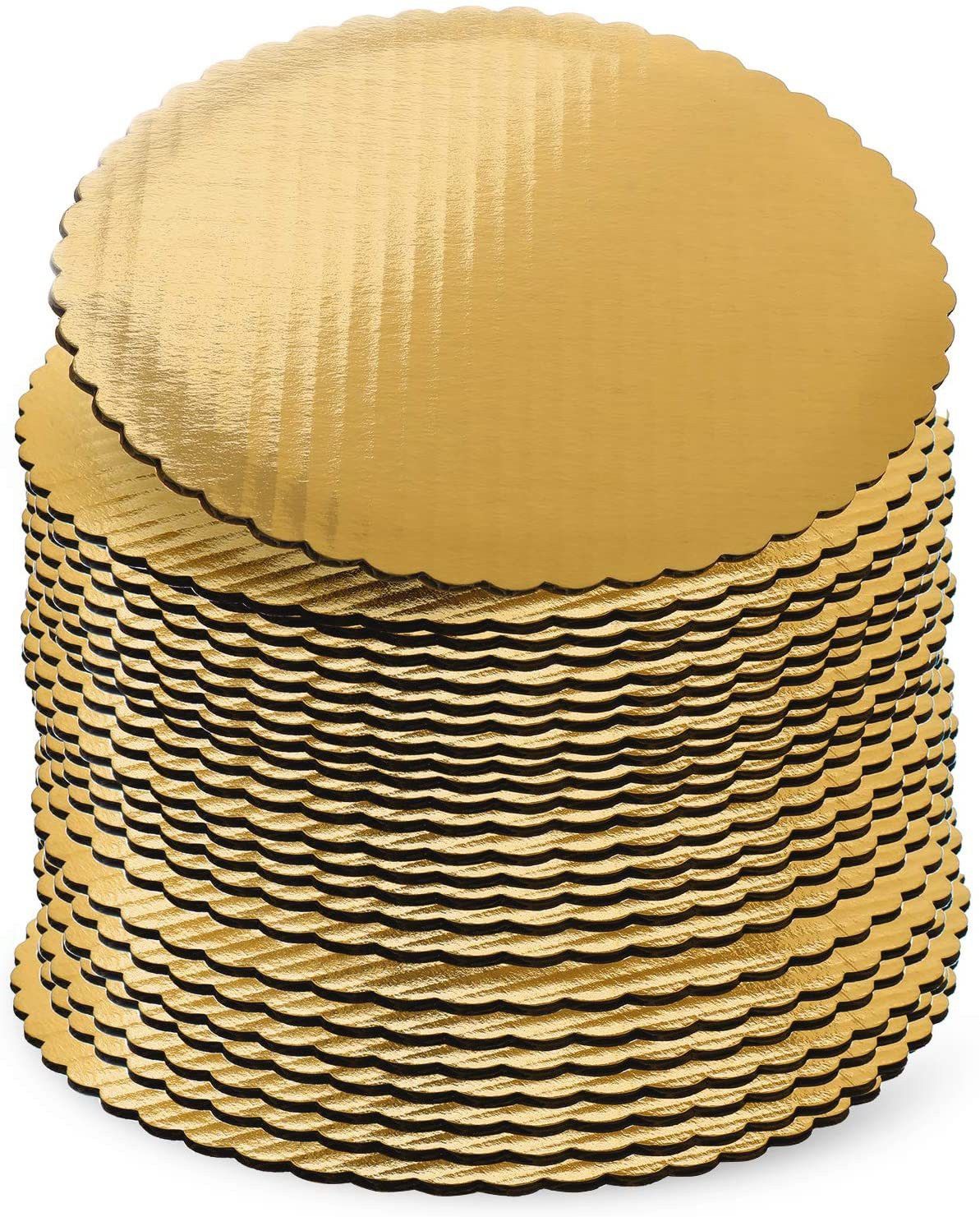 10 INCH Round Flower Cut Cake Board, Base, 20 Piece Star Board Quality With Thermal Lamination Paper Cake Server