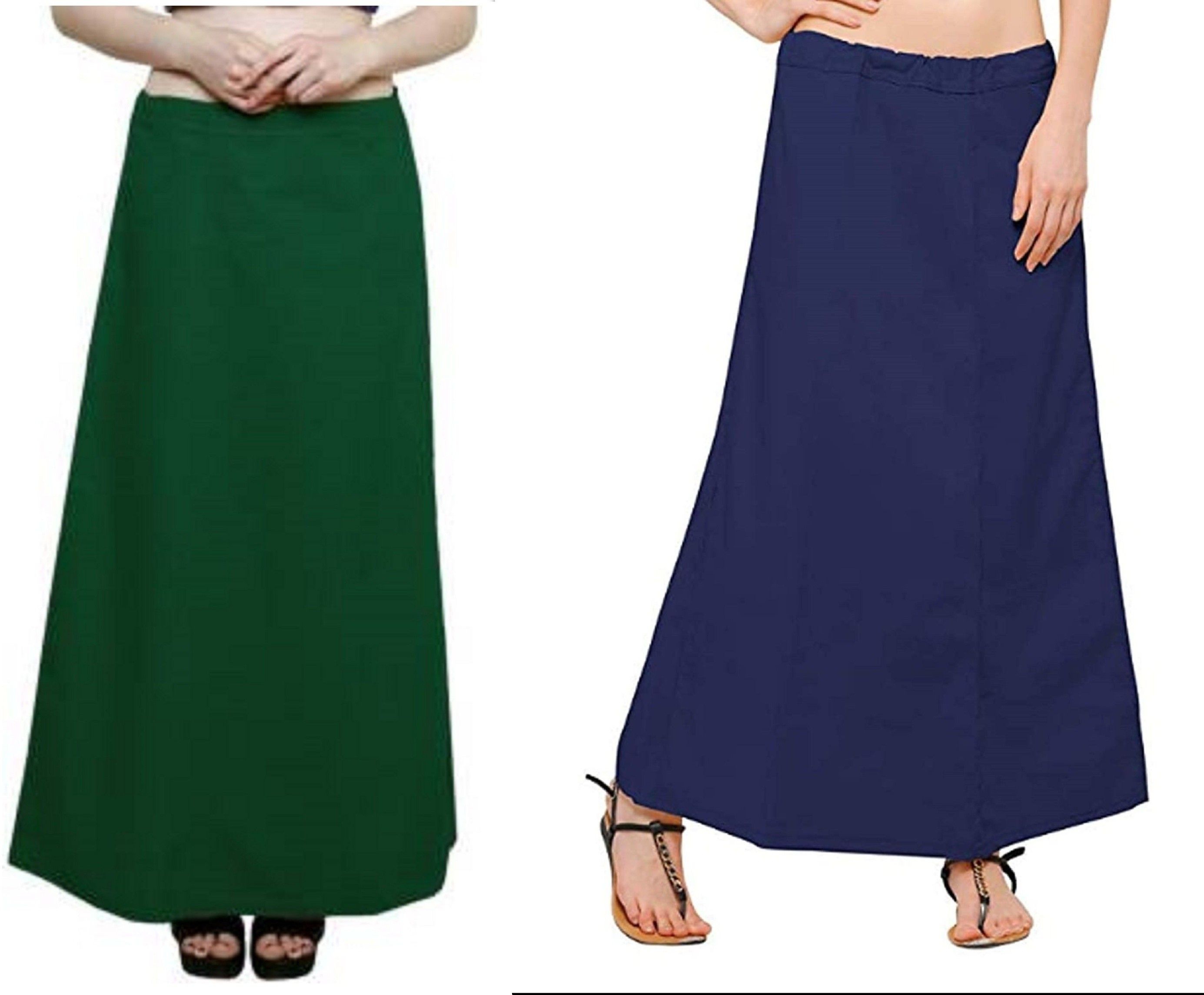 Gugaliya Bottle Green-German Blue Pure Cotton Petticoat-image-41