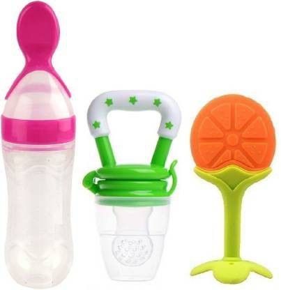 Baby fruit nibbler with fruit teether & spoon feeding bottle for feeding (Set 3) - Silicone-image-30