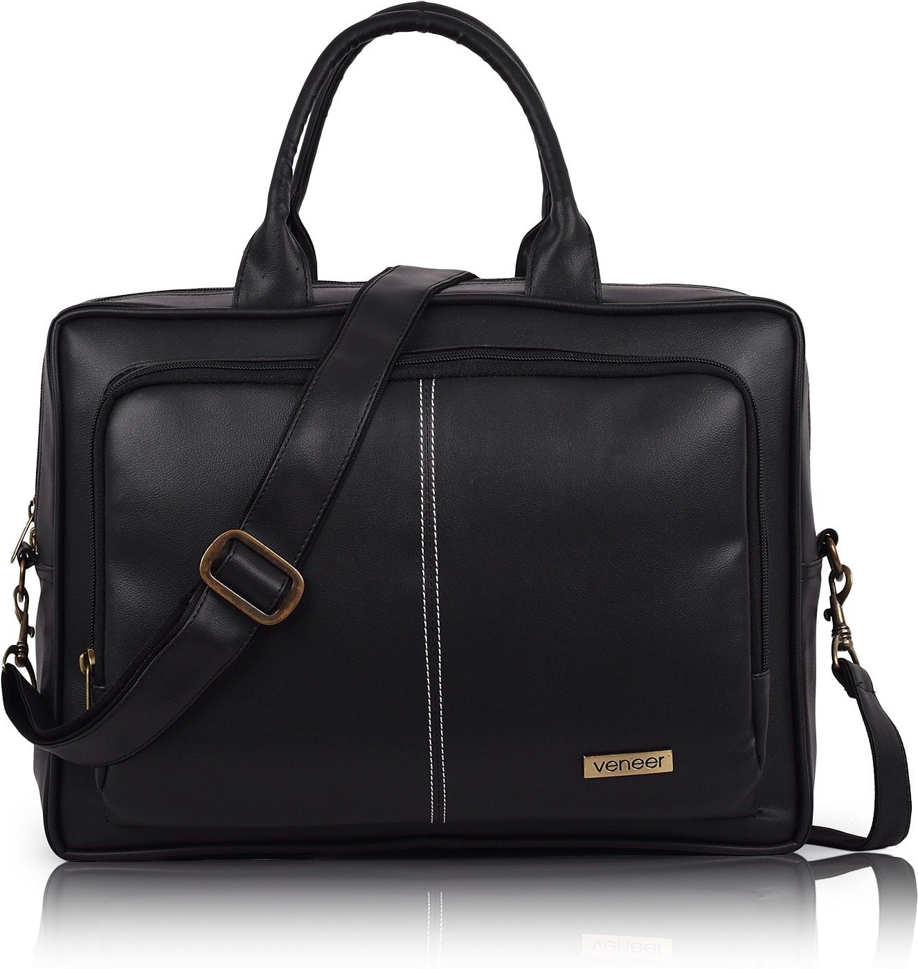 veneer Men Black Messenger Bag - Extra Spacious-picture-12
