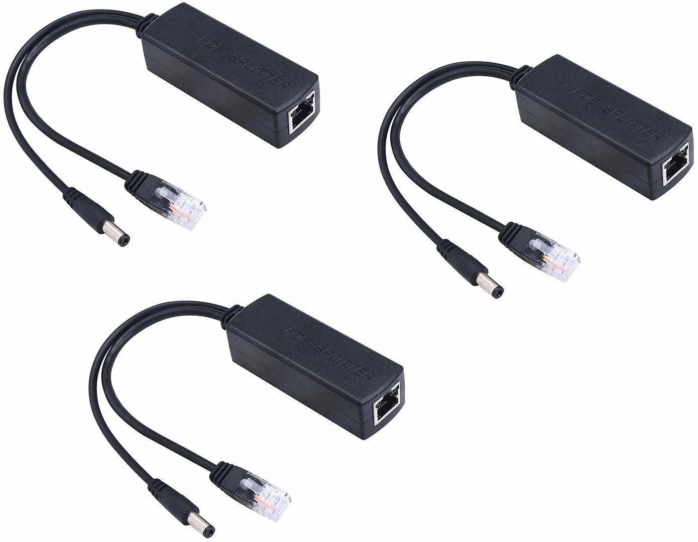 LipiWorld PoE Splitter Power Over Ethernet Adapter Active 48V to 12V for IP Camera IP Phone POE Devices PoE Switches (Pack-3) Lan Adapter-image-47