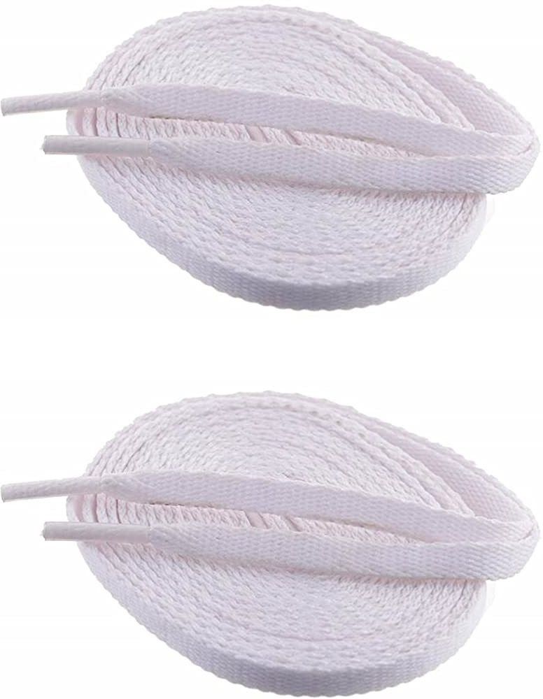 Wisdom White Flat Shoe Lace Sport/Sneaker/Casual Shoelace - (Pack of 2 Pair) 7MM Wide shoes lace No Shrink Guaranteed Shoe Lace-image-4