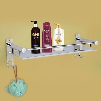 Stainless Steel Bathroom Shelf/Kitchen Shelf/Bathroom Shelf and Rack/Bathroom Accessories Chrome Finish Silver Towel Holder (Stainless Steel) 18 inch 1 Bar Towel Rod-image-35