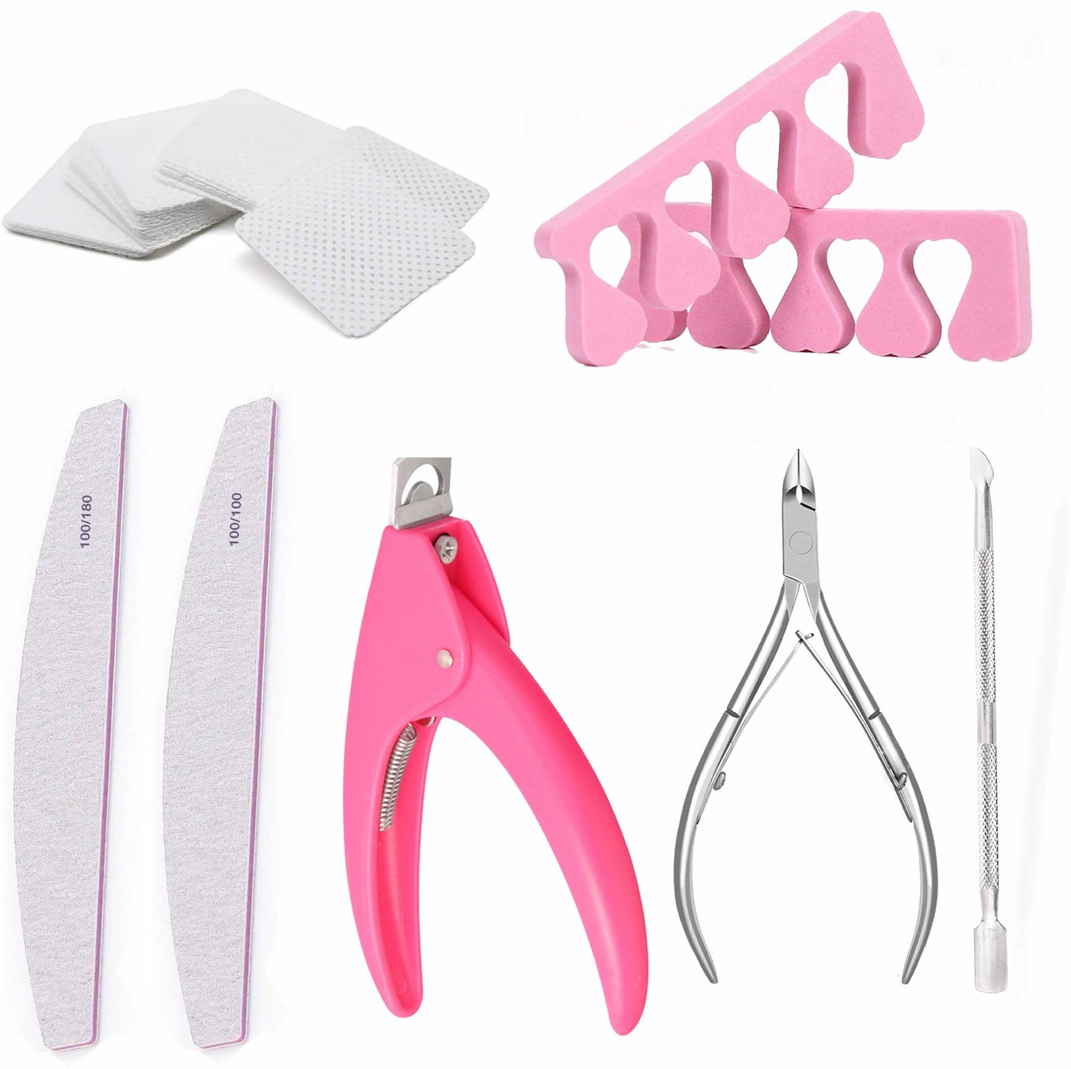 gleevia Nail Grooming & Extension Kit for Beginner and Professional Combo Pack of Nail Edge Cutter, Finger Spacer, Cuticle Cutter & Pusher, Nail Dust Wipe, Banana Shapped Nail Filer 2pc (100/100, 100/180) Nail Combo Kit-picture-35